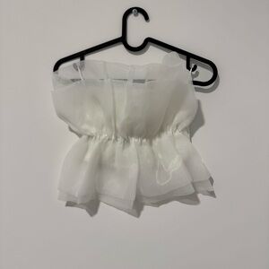 White Sheer Off-Shoulder Top